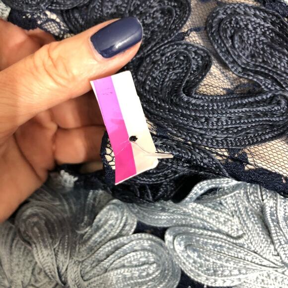 JS Collections Soutache Lace Navy Cocktail Dress 6 NWOT - Picture 7 of 11